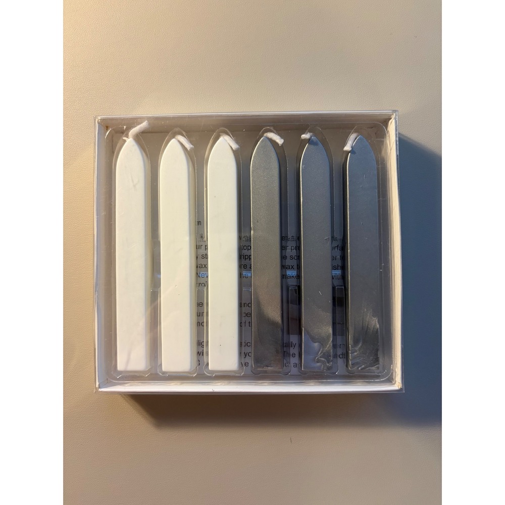 Recollections 6pc Sealing Wax Sticks White & Silver Metallic Christmas 757719